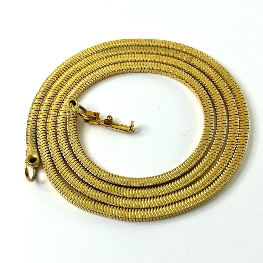 Vintage Gold Tone Long 30” Square Chain Signed Coro
